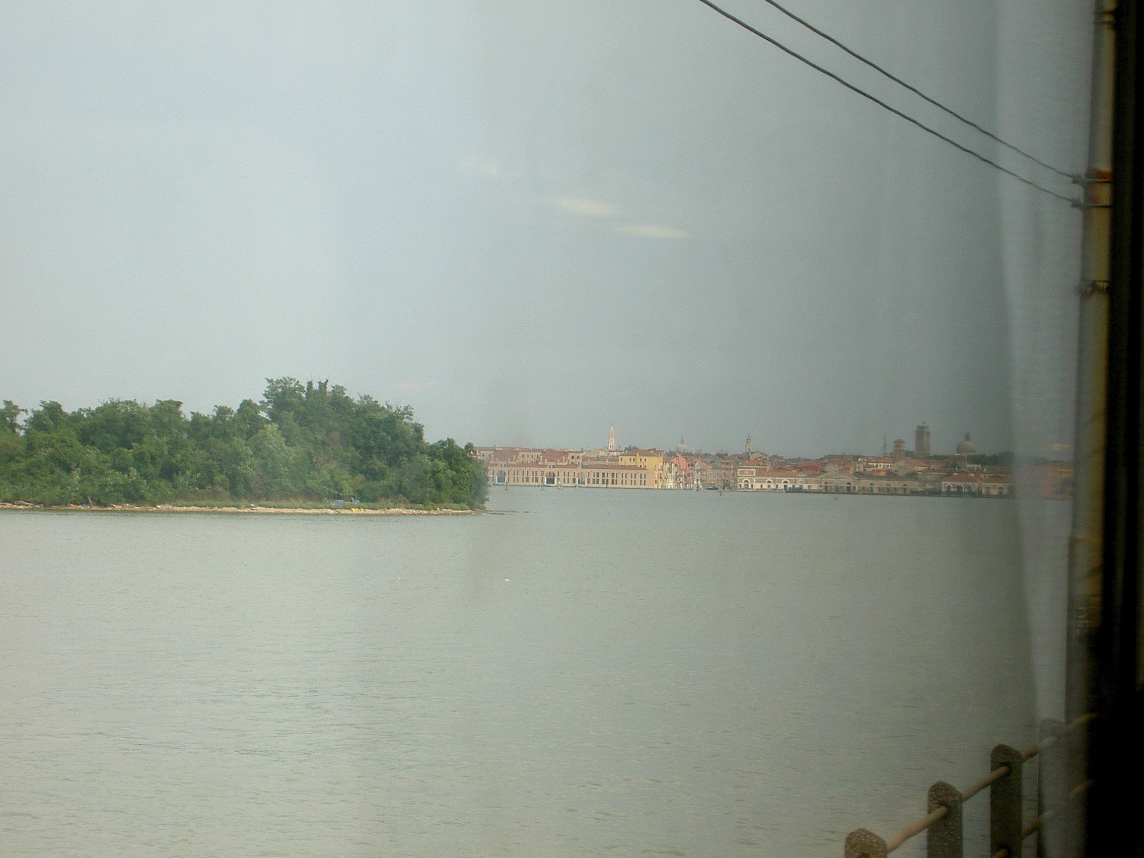 Ponte della Liberta toward San Secondo, road and rail into the lagoon